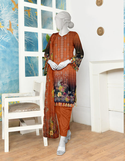 3-Piece Premium Digital Viscose Suit