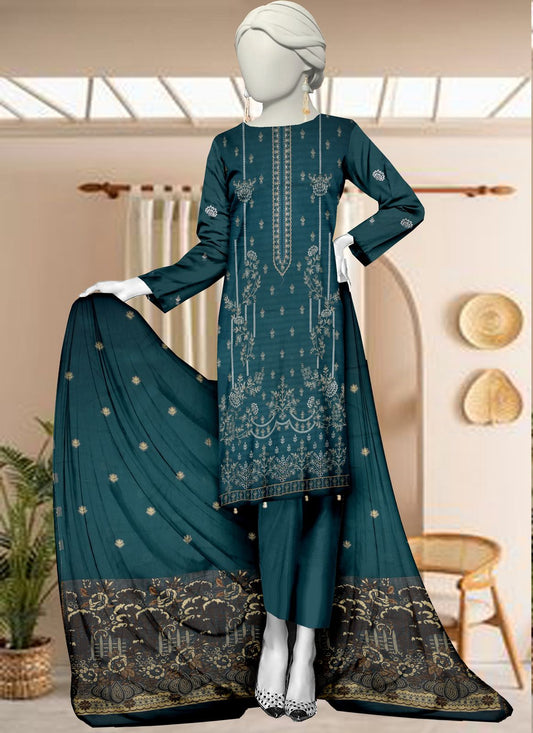 Unstitched Emb Bana Doriya lawn - 3 pcs- vol-02