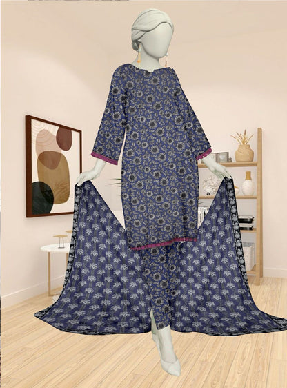 Unstitched All over Bana Doriya - 3 piece- vol-(371)