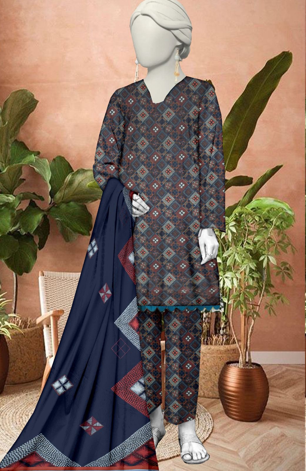 Unstitched All Over Bana Doriya - 3 Piece (Vol-371)