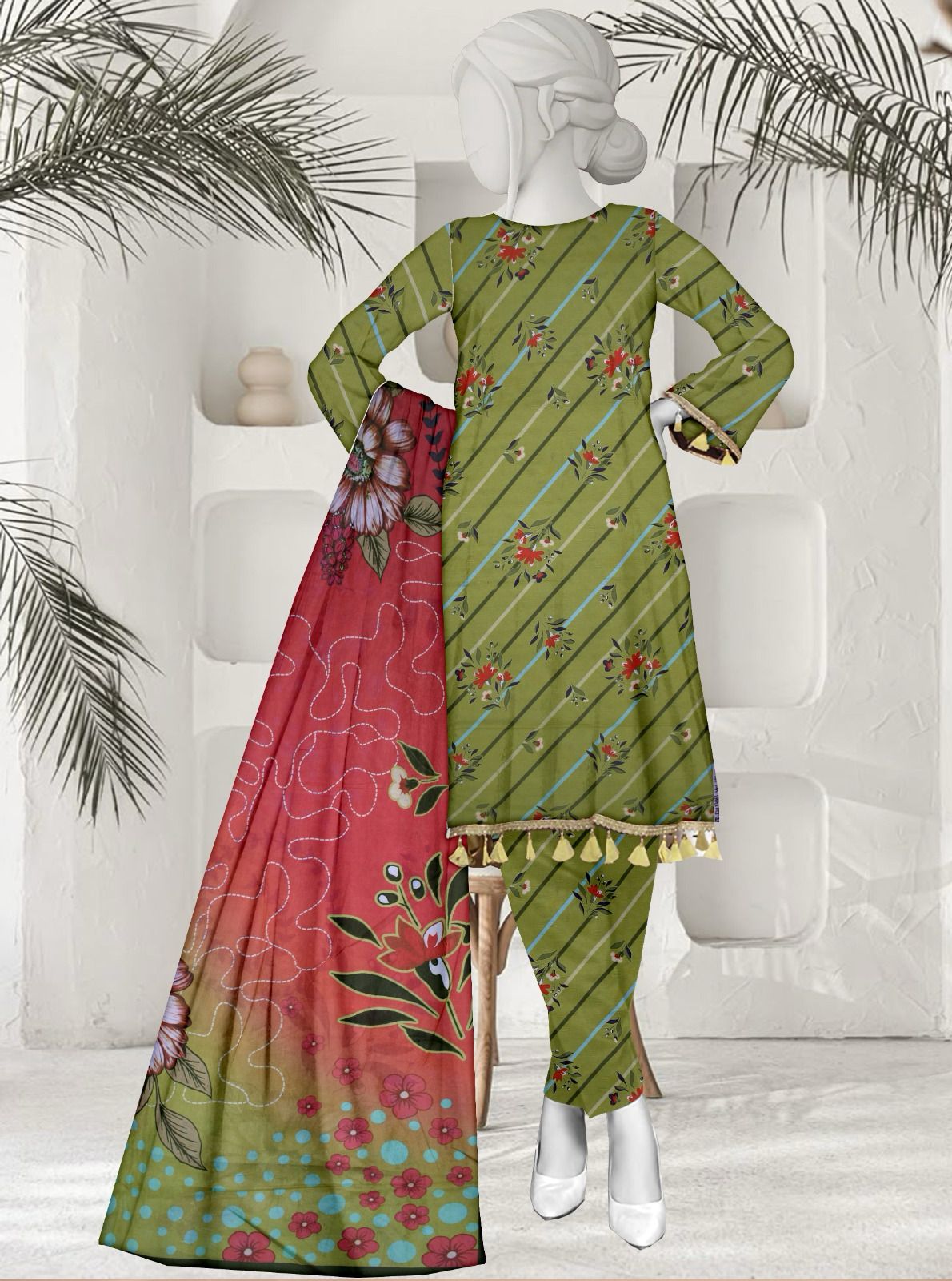 Unstitched All Over Bana Doriya - 3 Piece (Vol-371)